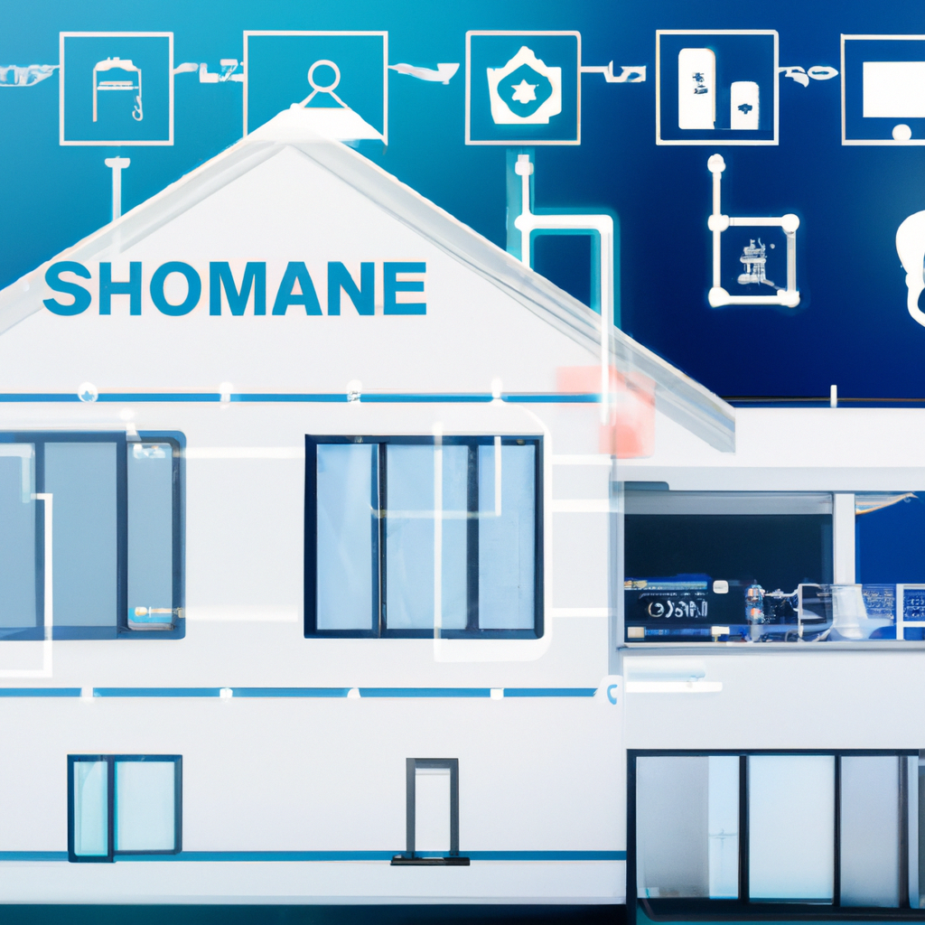 Futuristic smart home with AI integration.